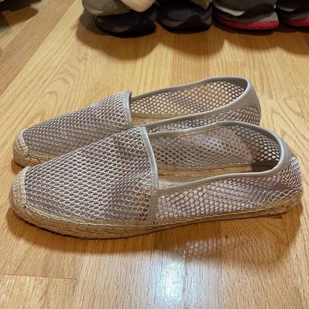 Rebecca Minkoff espadrille gray slip ons 9.5